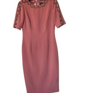 Adrianna Papell Women's Pink Salmon Dress Beaded Size 4